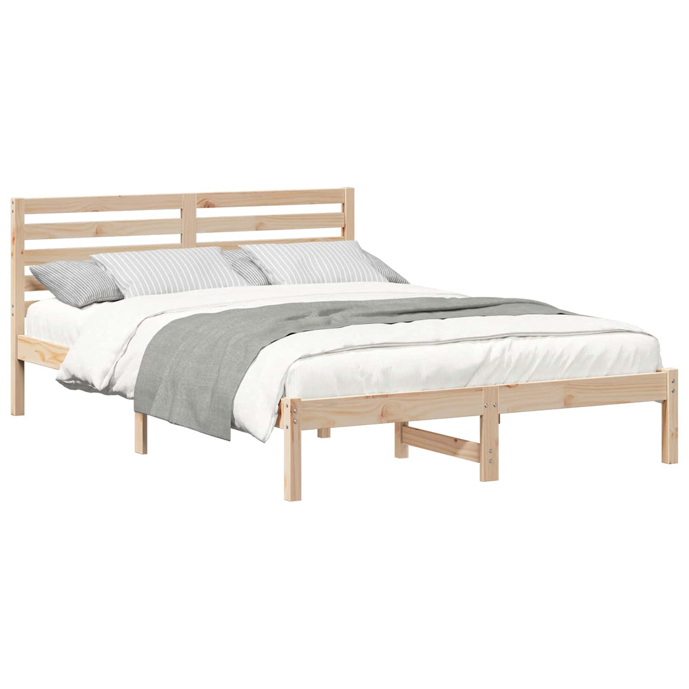 Bettrahmen Braun 140x210 cm Kiefer Massivholz
