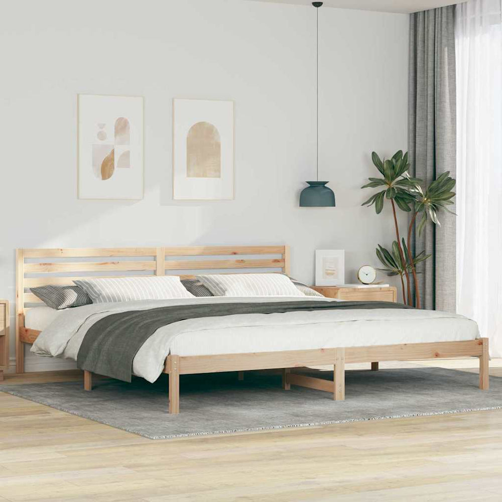 Bettrahmen Braun 200x210 cm Kiefer Massivholz