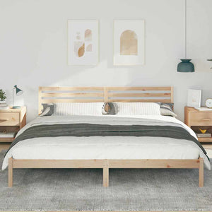 Bettrahmen Braun 200x210 cm Kiefer Massivholz