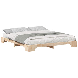 vidaXL Cadre de lit marron 200 x 220 cm en bois de pin massif