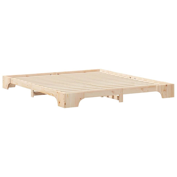 vidaXL Cadre de lit marron 200 x 220 cm en bois de pin massif