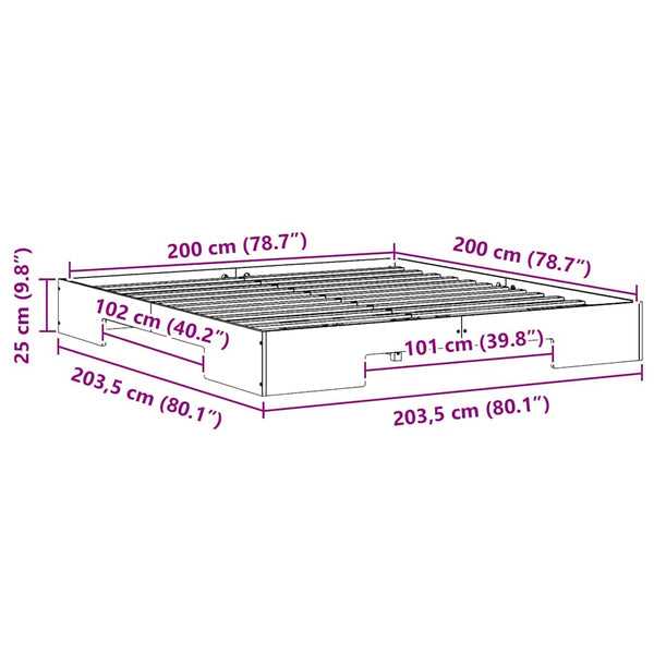 Bettgestell Braun 200x200 cm