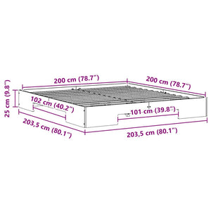 Bettgestell Weiß 200x200 cm
