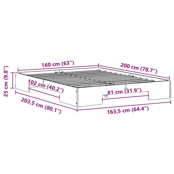 Bettgestell Braun 160x200 cm