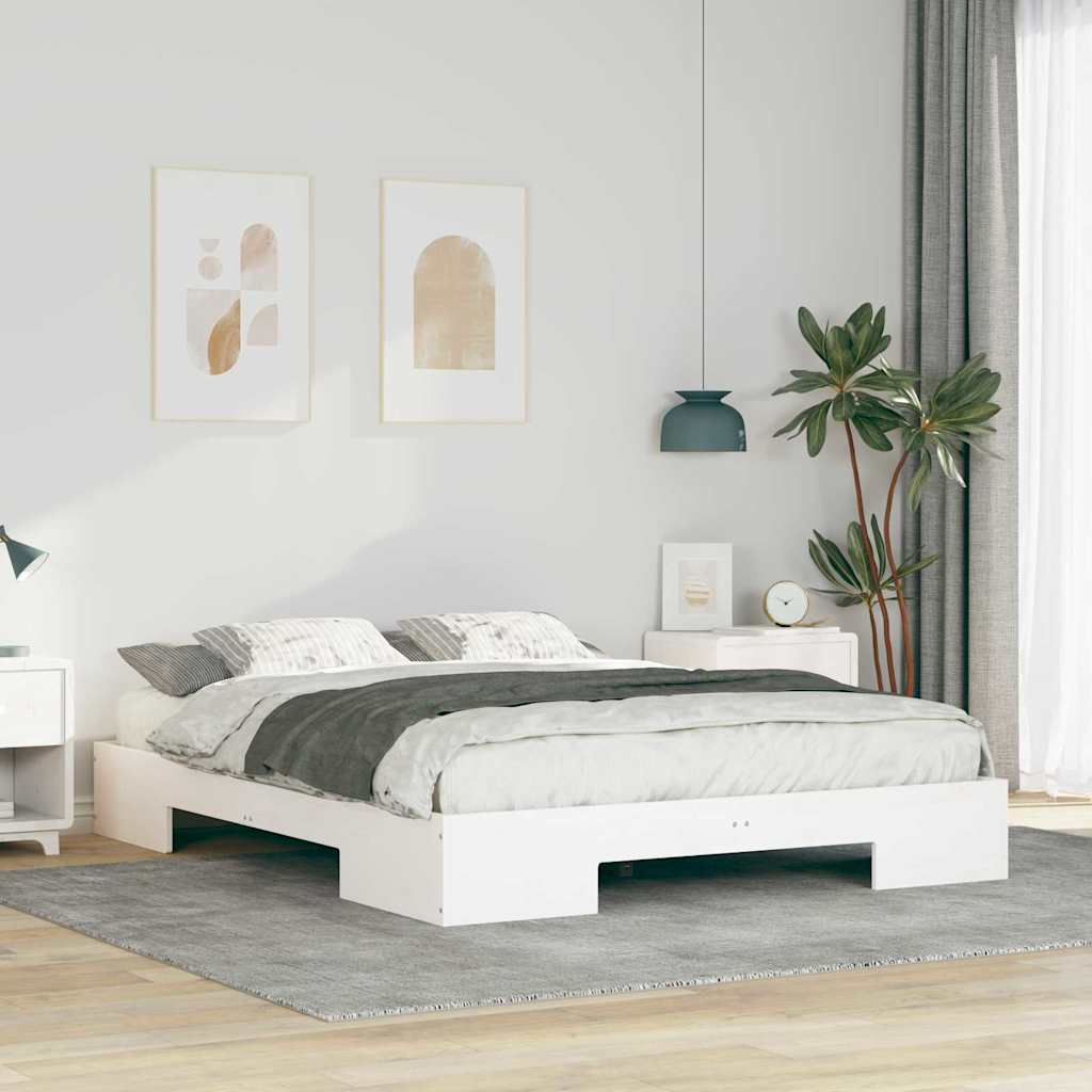 vidaXL Cadre de lit Blanc 140 x 200 cm