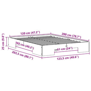 Bettgestell Braun 120x200 cm