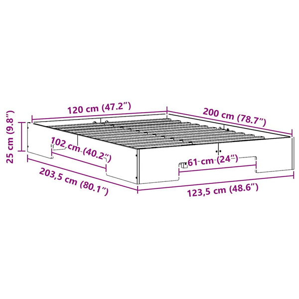 Bettgestell Braun 120x200 cm