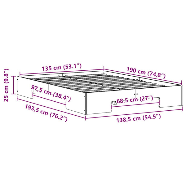 Bettgestell Braun 135x190 cm