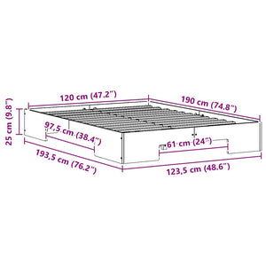 Bettgestell Braun 120x190 cm