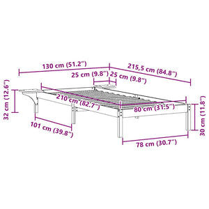 Bettgestell mit Nachttischen 80x210 cm