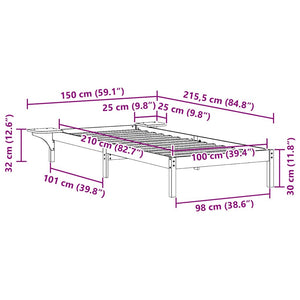 Bettgestell mit Nachttischen 100x210 cm
