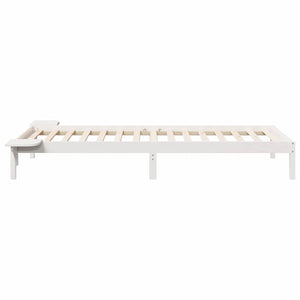 Bettgestell Weiß mit Nachttischen 100x210 cm