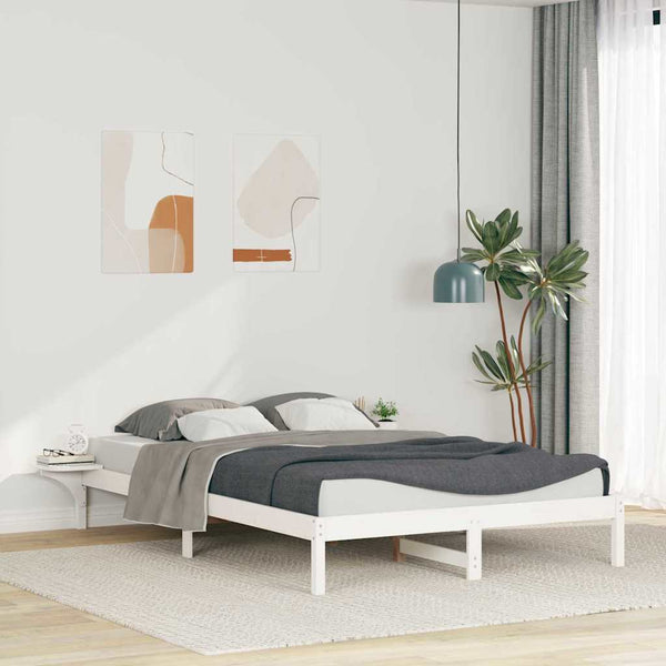 Bettgestell Weiß mit Nachttischen 160x210 cm