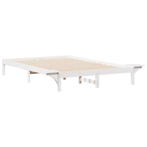 Bettgestell Weiß mit Nachttischen 160x210 cm