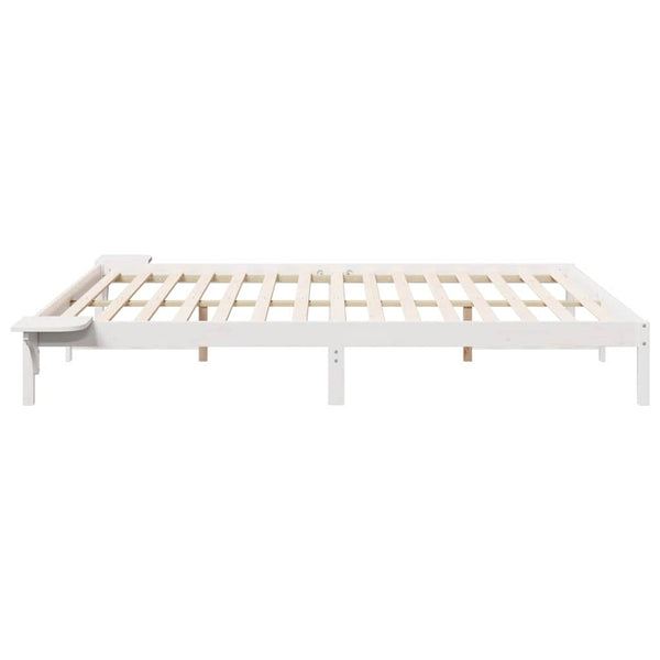 Bettgestell Weiß mit Nachttischen 200x210 cm