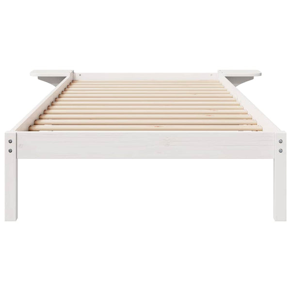 Bettgestell Weiß mit Nachttischen 80x220 cm
