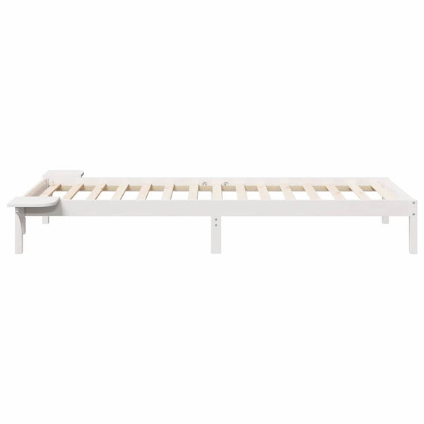 Bettgestell Weiß mit Nachttischen 80x220 cm