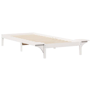 Bettgestell Weiß mit Nachttischen 100x220 cm