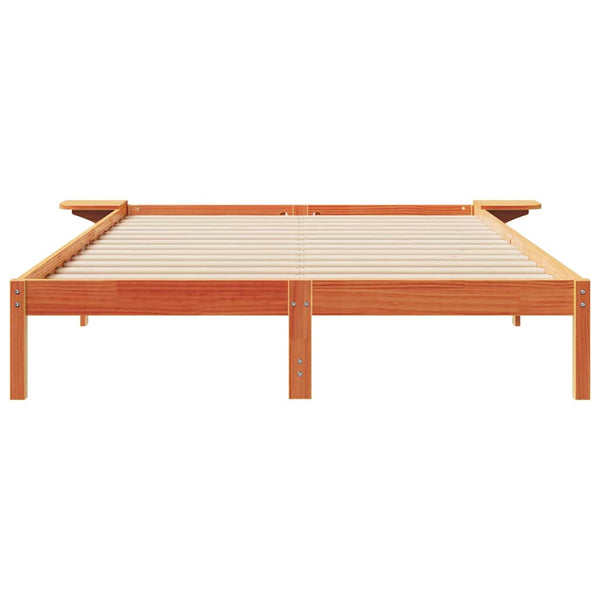 Bettgestell 140x220 cm mit Nachttischen Wachsbraun