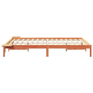 Bettgestell 140x220 cm mit Nachttischen Wachsbraun