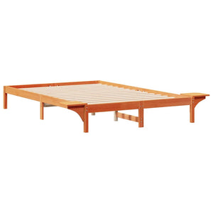 Bettgestell 160x220 cm mit Nachttischen Wachsbraun