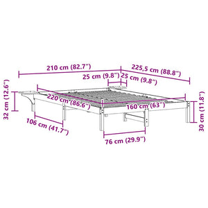 Bettgestell 160x220 cm mit Nachttischen Wachsbraun