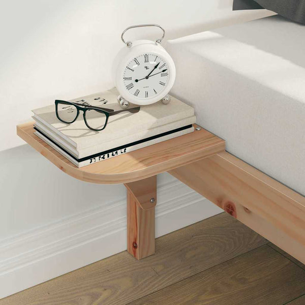 vidaXL Cadre de lit avec tables de chevet Naturel 180 x 220 cm