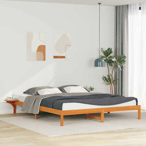 Bettgestell 180x220 cm mit Nachttischen Wachsbraun