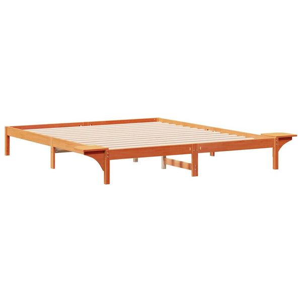 Bettgestell 180x220 cm mit Nachttischen Wachsbraun