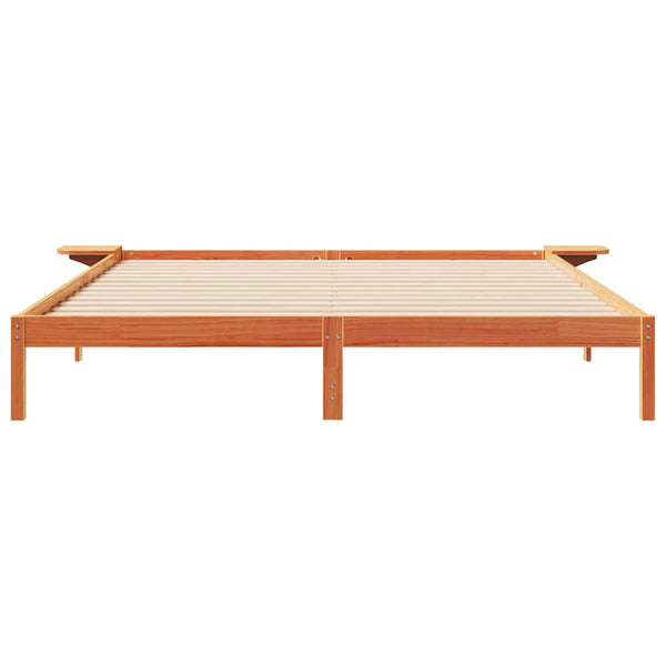 Bettgestell 180x220 cm mit Nachttischen Wachsbraun
