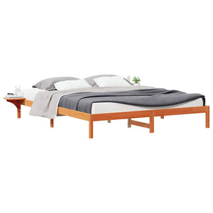 Bettgestell 180x220 cm mit Nachttischen Wachsbraun