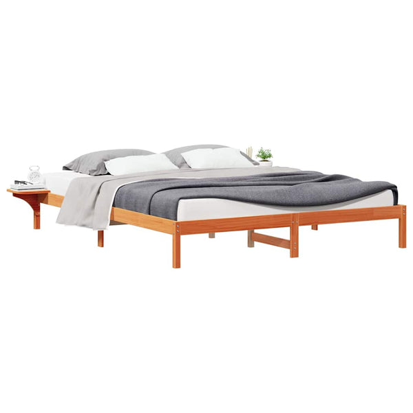 Bettgestell 180x220 cm mit Nachttischen Wachsbraun