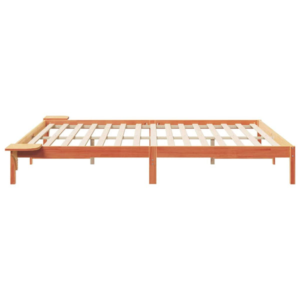 Bettgestell 180x220 cm mit Nachttischen Wachsbraun