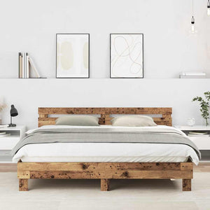 Bettrahmen Altholz mit Kopfteil 203x185 cm