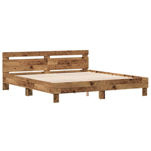 Bettrahmen Altholz mit Kopfteil 203x185 cm