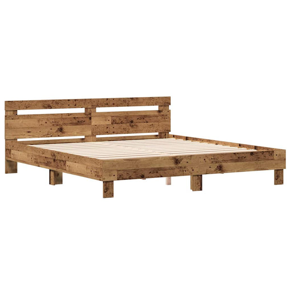 Bettrahmen Altholz mit Kopfteil 203x185 cm