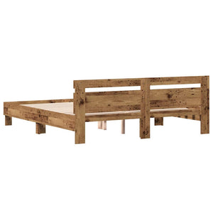 Bettrahmen Altholz mit Kopfteil 203x185 cm