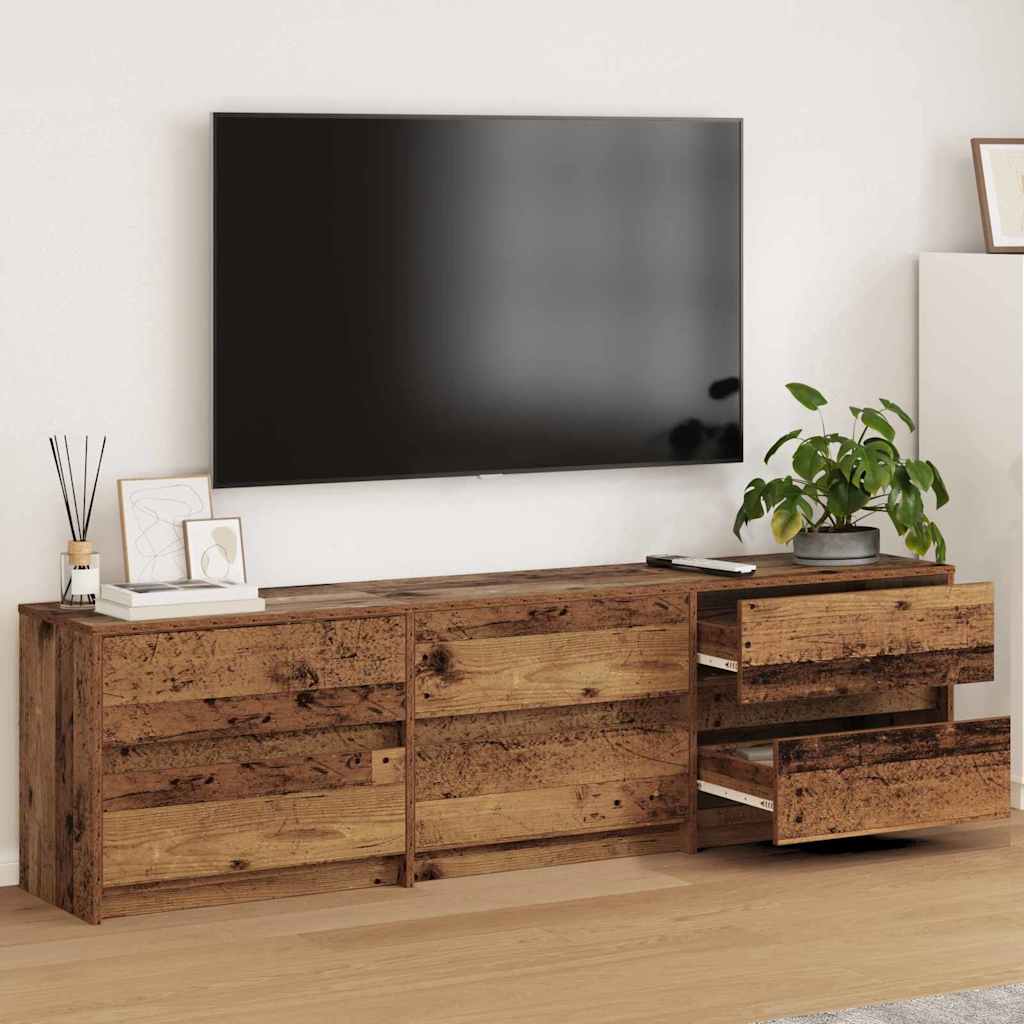 TV-Möbel Altholz 2er Set 180cm