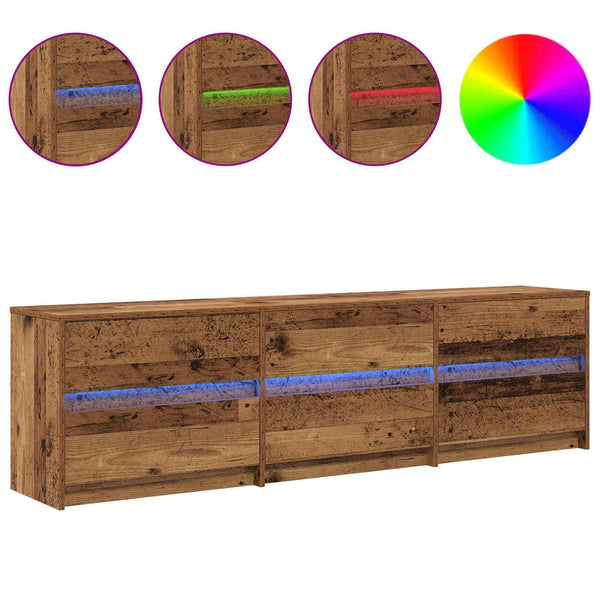 TV-Möbel Altholz 2er Set 180cm