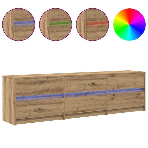TV-Möbel Artisan-Eiche 180 cm, 2er-Set