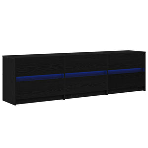 TV-Einheiten 2er Set Schwarz Eichenoptik