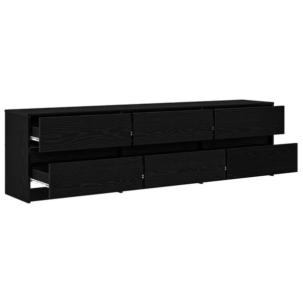 TV-Einheiten 2er Set Schwarz Eichenoptik