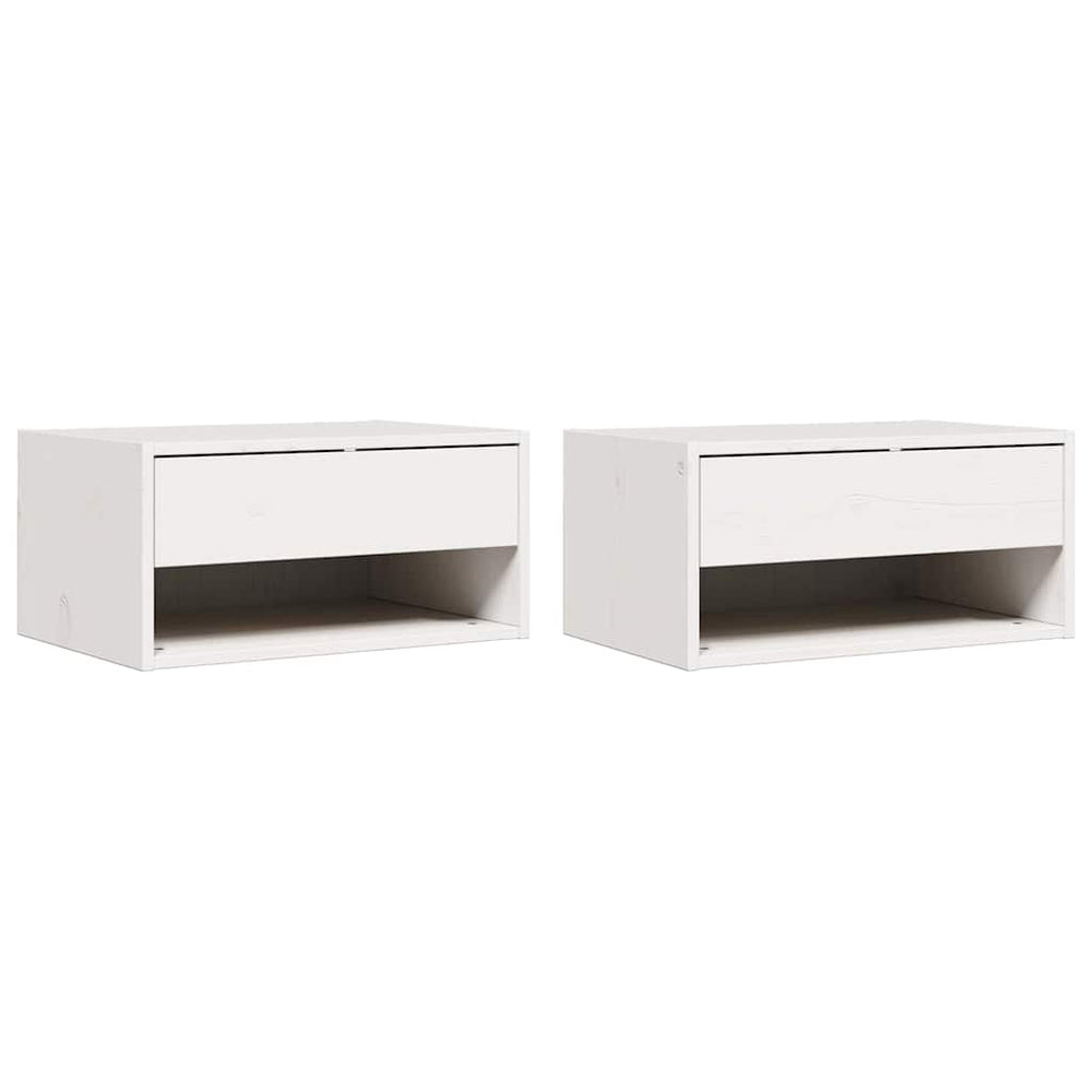 vidaXL Nightstands 2 pcs White 50 x 32.5 x 24 cm Solid Pine Wood