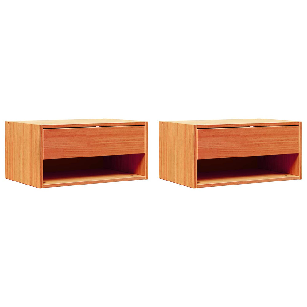 vidaXL Nightstand 2 pcs Wax Brown 50 x 32.5 x 24 cm Solid Pine Wood