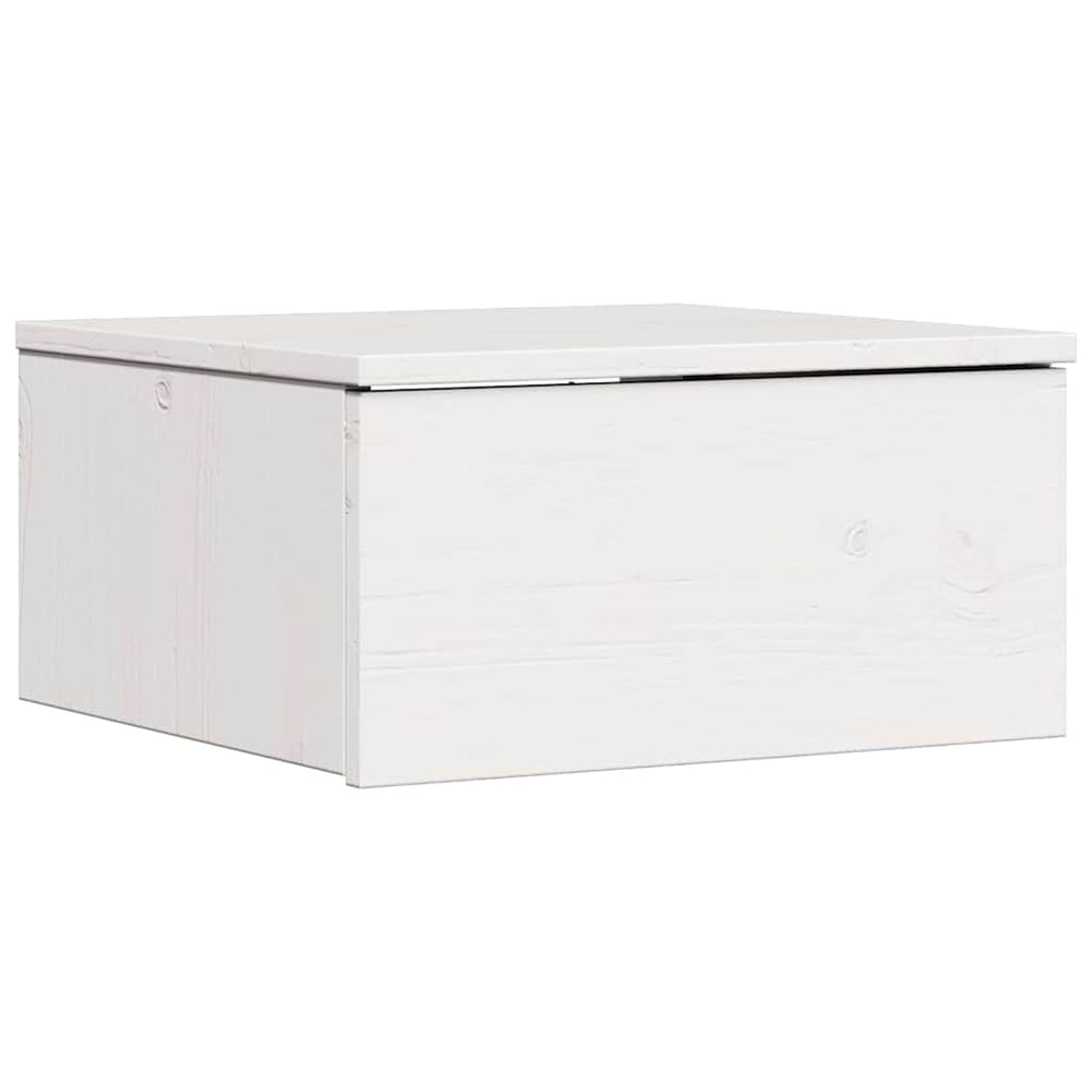 vidaXL Nightstand White 37 x 35 x 18.5 cm Solid Pine Wood