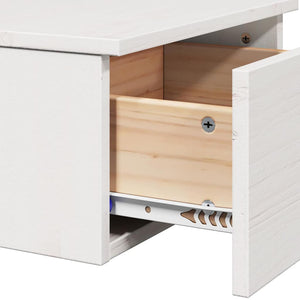 Nachttisch Set Weiß Kiefer Massivholz 2er