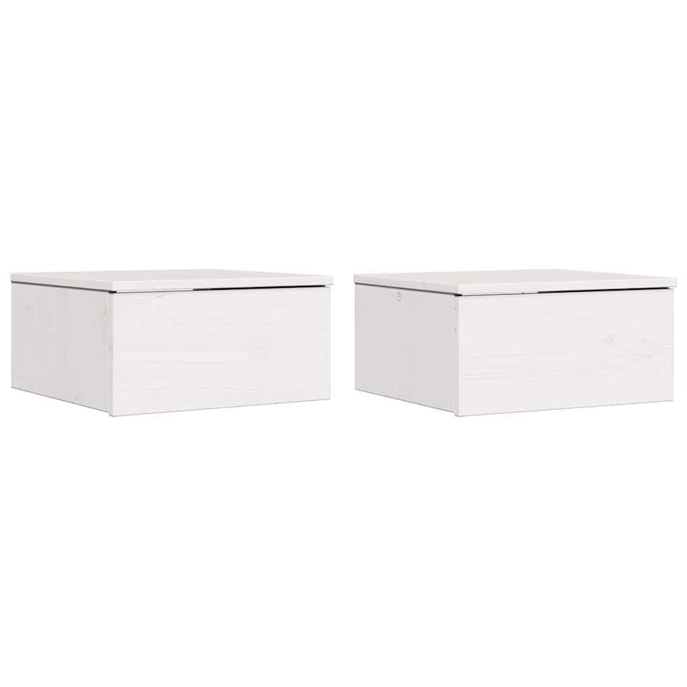 vidaXL Bedside Cabinet 2 pcs White 37 x 35 x 18.5 cm Solid Pine Wood