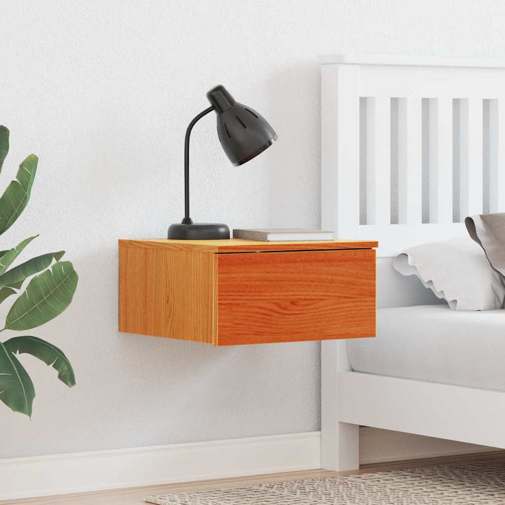 vidaXL Nightstand Waxed Brown 37 x 35 x 18.5 cm Solid Pine Wood