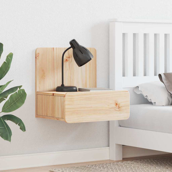 Nachttische 2er Set Kiefer Massivholz Braun
