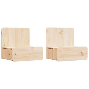 Nachttische 2er Set Kiefer Massivholz Braun